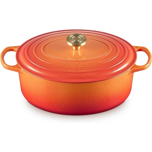image:imageLe Creuset Enameled Cast Iron Signature Oval Dutch Oven 8 qt WhiteFlamme Doree