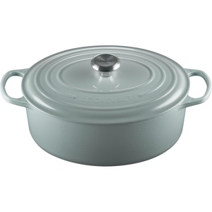 image:imageLe Creuset Enameled Cast Iron Signature Oval Dutch Oven 8 qt WhiteSea Salt