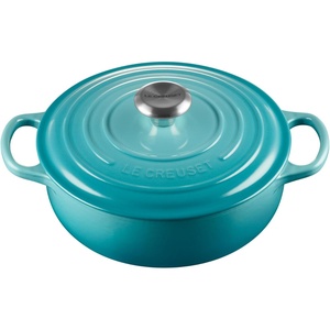 image:imageLe Creuset Enameled Cast Iron Signature Round Sauteuse 35 qt OliveCaribbean