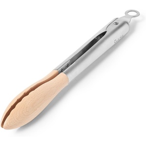 image:imageSur La Table Beechwood Tipped Tongs12 Tan
