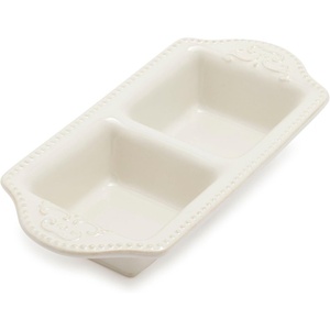 image:imageSur La Table Pearl Stoneware TwoSection Dish White
