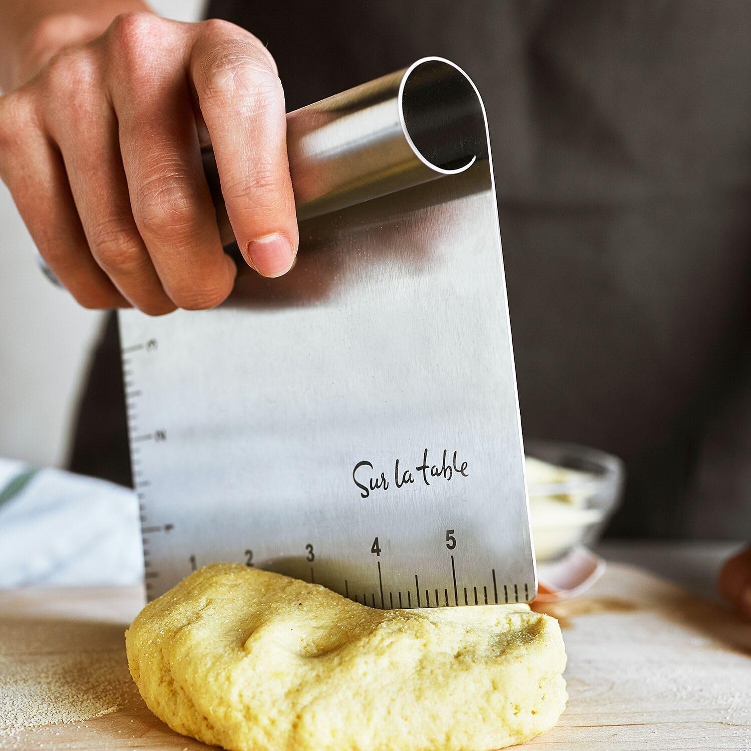 image:imageSur La Table Stainless Steel Bench Scraper Sharp Rigid Blade for Dough Cutting Portioning and Surface Cleaning