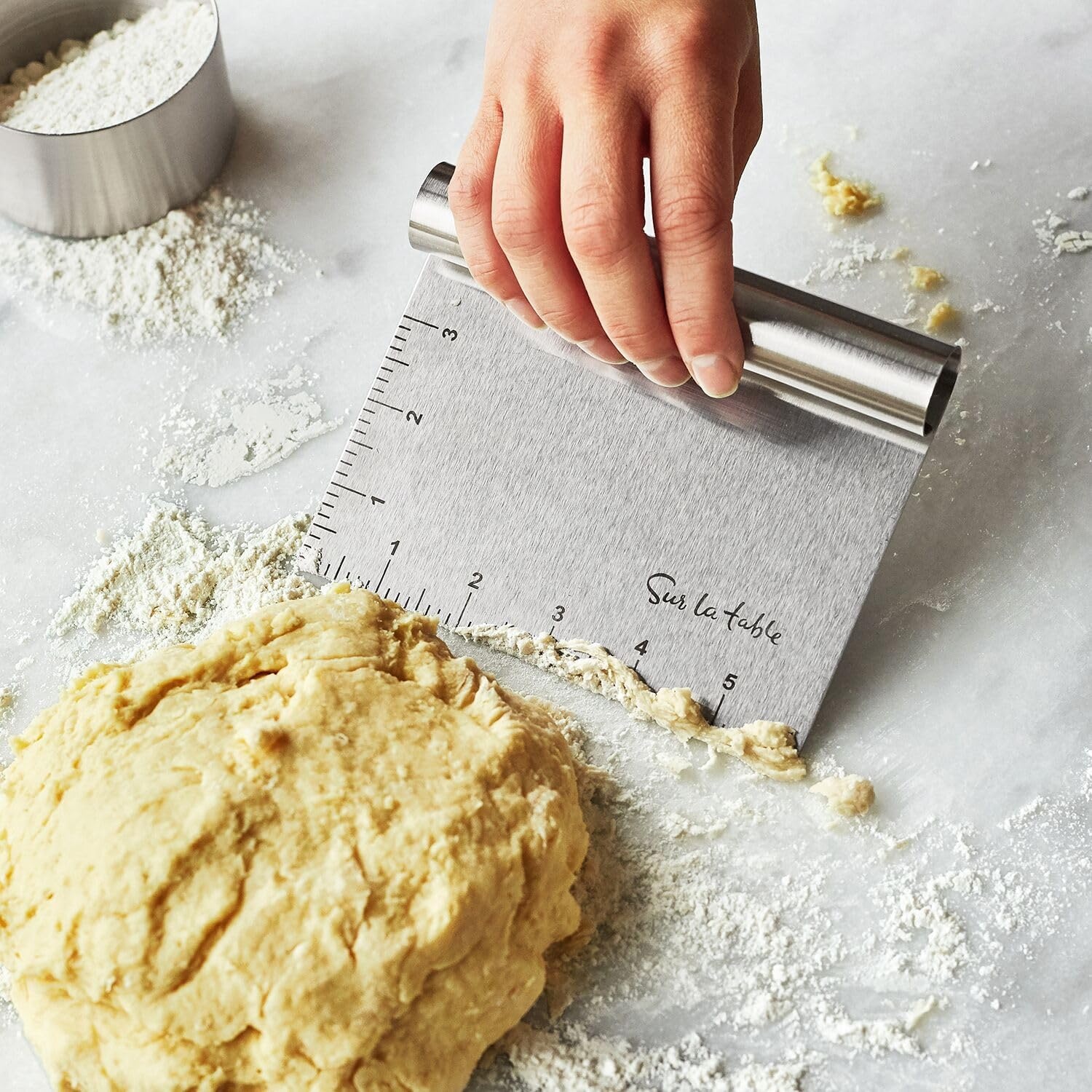 image:imageSur La Table Stainless Steel Bench Scraper Sharp Rigid Blade for Dough Cutting Portioning and Surface Cleaning